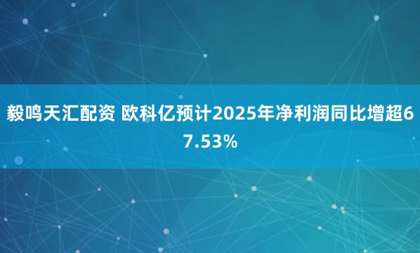 毅鸣天汇配资 欧科亿预计2025年净利润同比增超67.53%